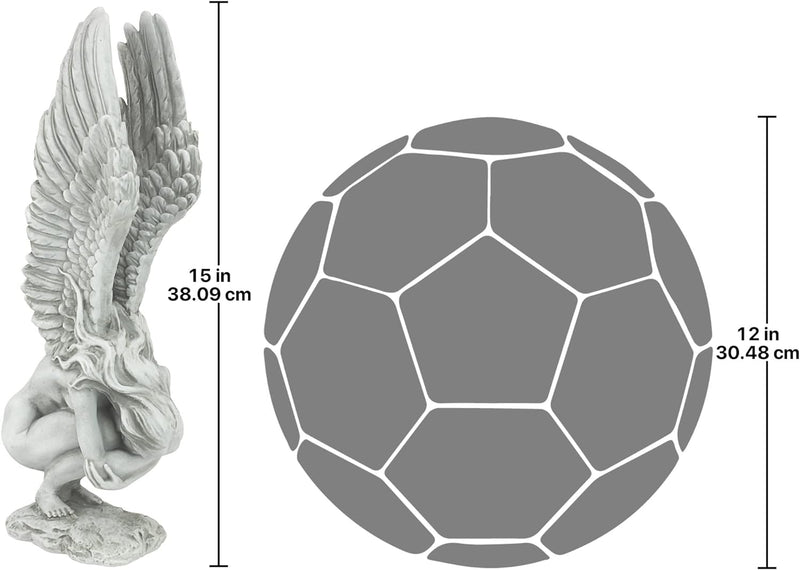 Design Toscano Der Engel der Erinnerung und Erlösung Religiöse Gartenstatue, 38 cm 16.5x10x38