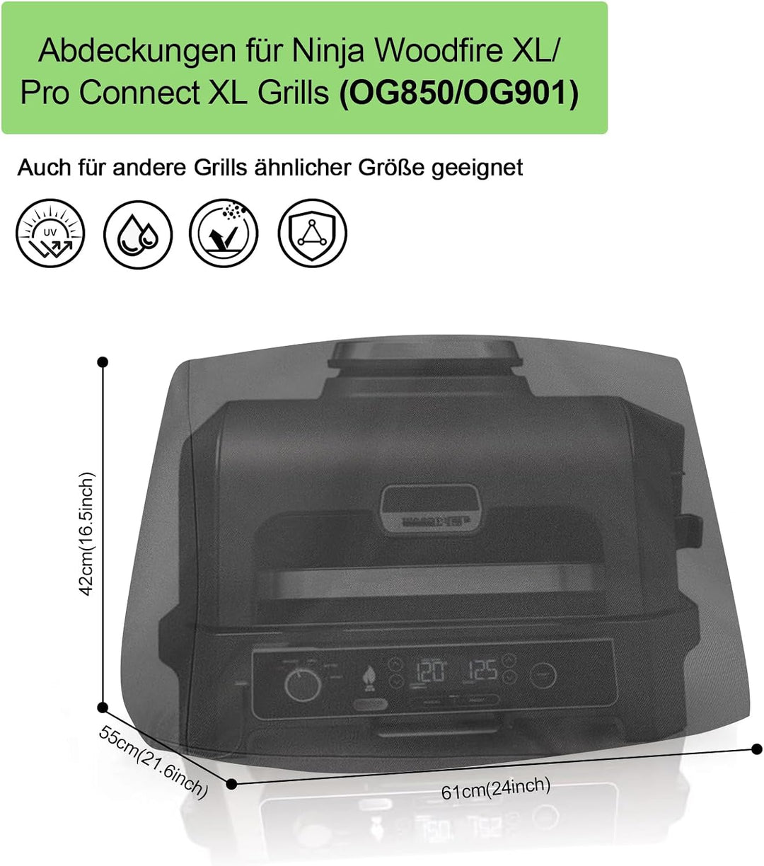 Abdeckung für Ninja Woodfire XL, Wetterfest Abdeckhaube für Ninja Woodfire Pro XL, 420D Oxford Grill