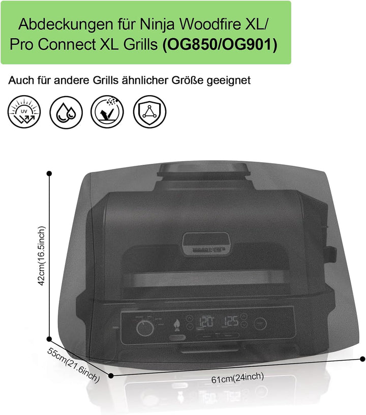 Abdeckung für Ninja Woodfire XL, Wetterfest Abdeckhaube für Ninja Woodfire Pro XL, 420D Oxford Grill