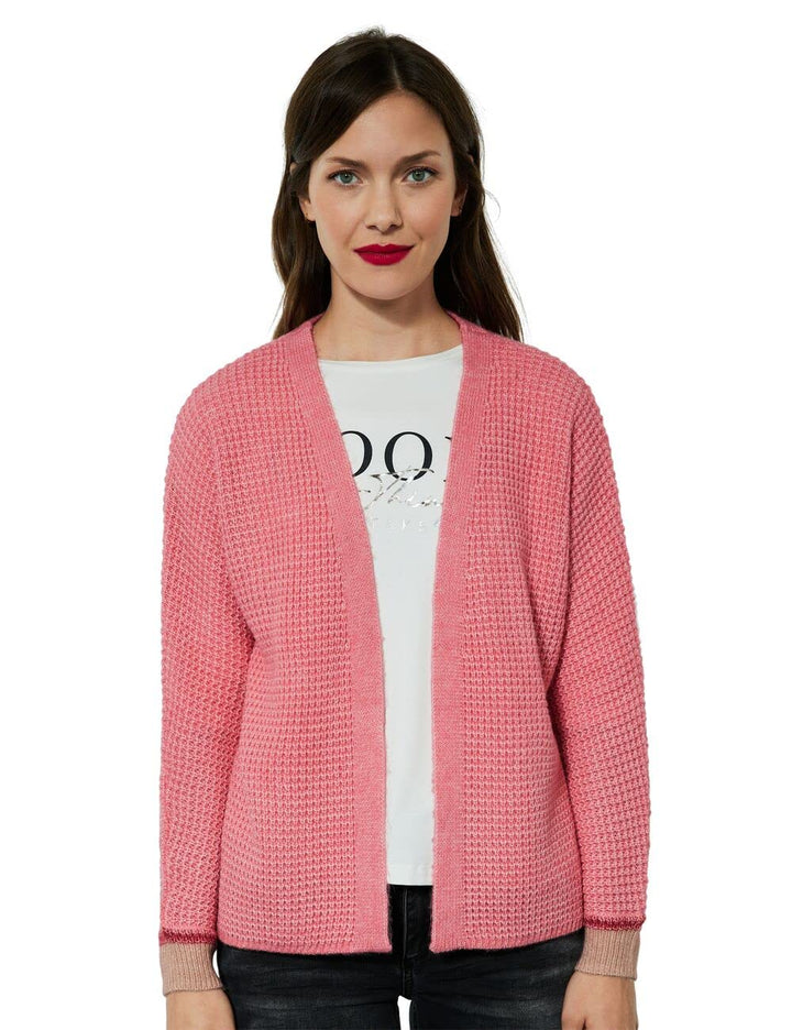 Street One Damen Offene Strickjacke 42 Winter Rose Melange, 42 Winter Rose Melange