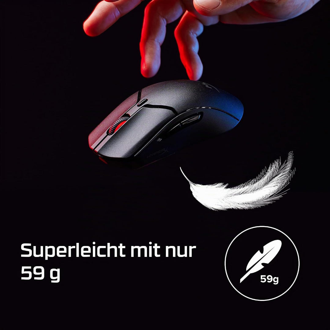 HyperX Pulsefire Haste 2 Mini Wireless Gaming-Maus – Ultraleicht (59g), RGB, 26K DPI, 100 Std. Akkul