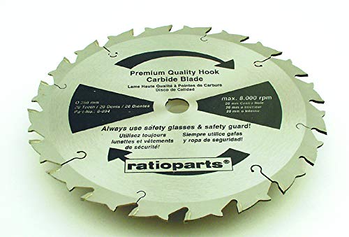 Ratioparts Hartmetallmesser 24-Zahn, A-Ø 250 mm, B-Ø 20 mm, Stärke 2,2/3,2 mm