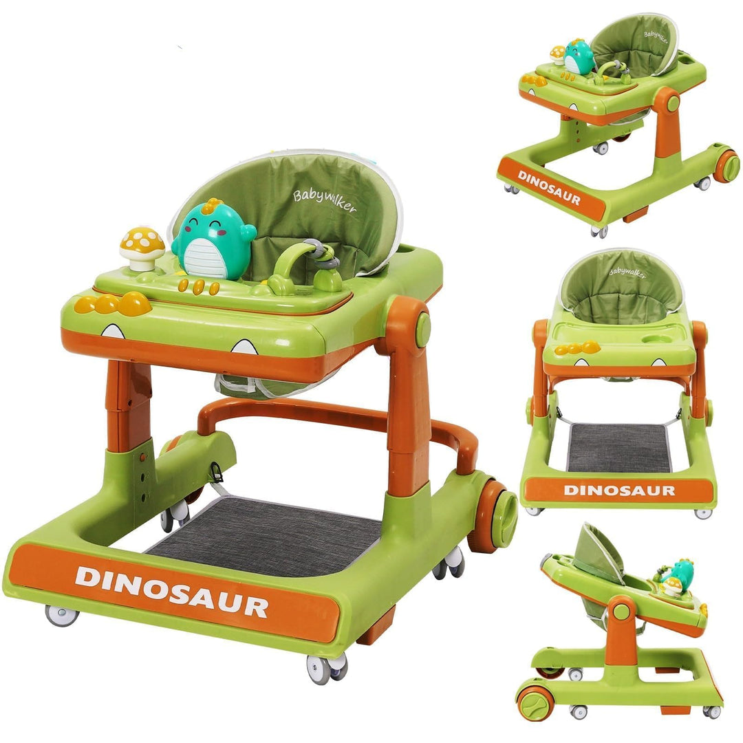 Lauflernwagen Baby Dinosaurier mit Musikalischem Spielset,Fussstütze,Höhenverstellbar,360° Geräuscha