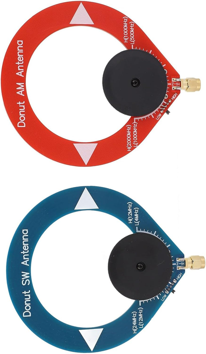 2 Stück Donut AM MW SW Antenne Tragbare Rahmenantenne für Kurzwellenradio