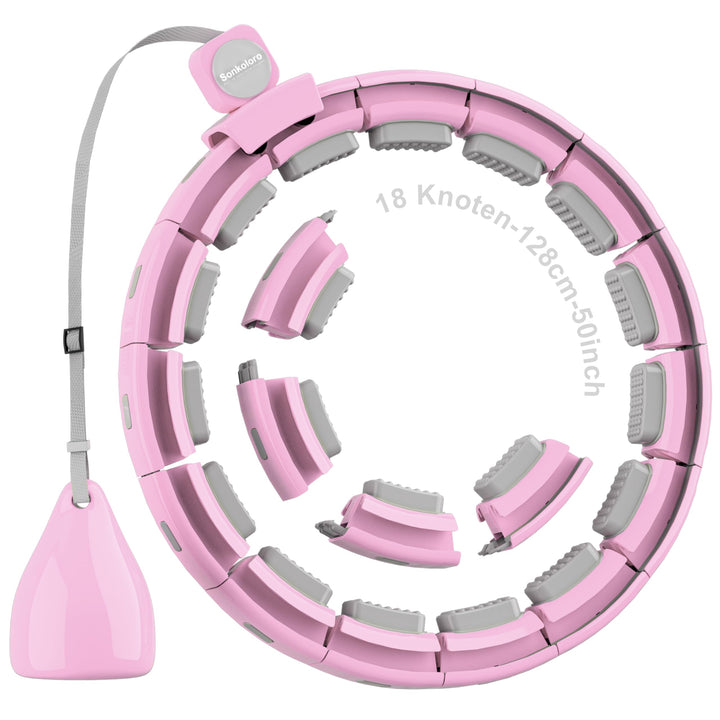 Smart Fitness Hoop Reifen mit Taillenband für Erwachsene &amp; Anfänger – Leiser Hula-Hoop zum Abnehmen,