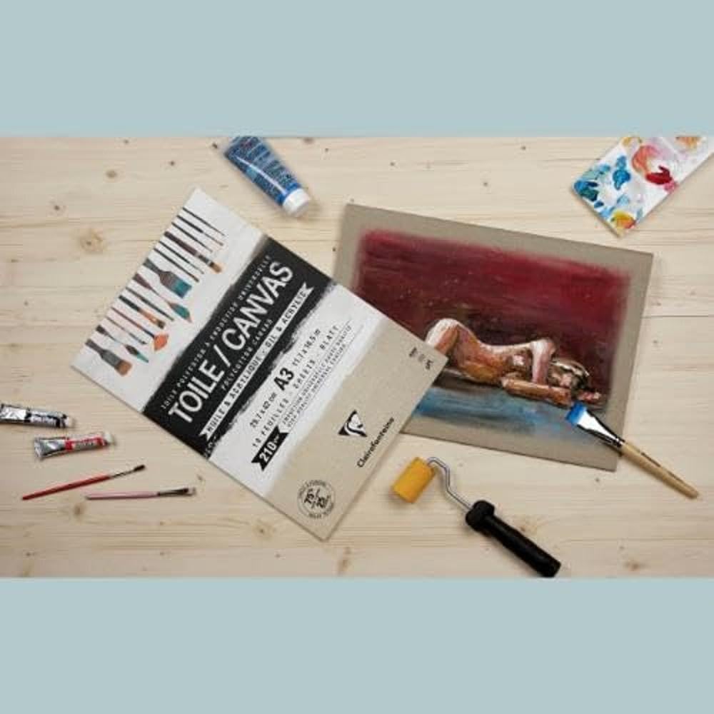 Clairefontaine 975212C Packung (mit 10 Blatt Leiwand zum Bemahlen Sandkorn, 210g, kopfgeleimt, DIN A