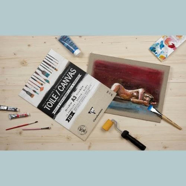 Clairefontaine 975212C Packung (mit 10 Blatt Leiwand zum Bemahlen Sandkorn, 210g, kopfgeleimt, DIN A