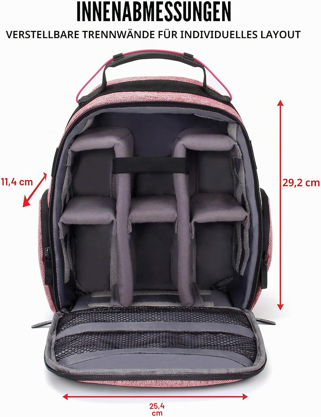 USA Gear DSLR Kamerarucksack, Kameratasche, Kamera Fotorucksack für Spiegelreflexkamera mit Kundenge