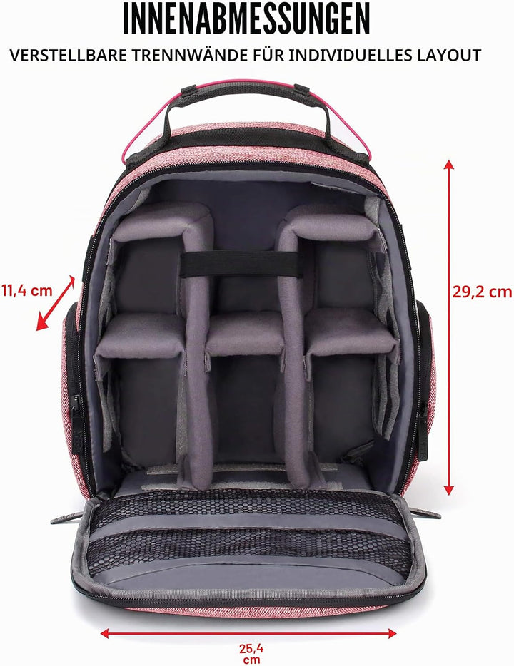USA Gear DSLR Kamerarucksack, Kameratasche, Kamera Fotorucksack für Spiegelreflexkamera mit Kundenge