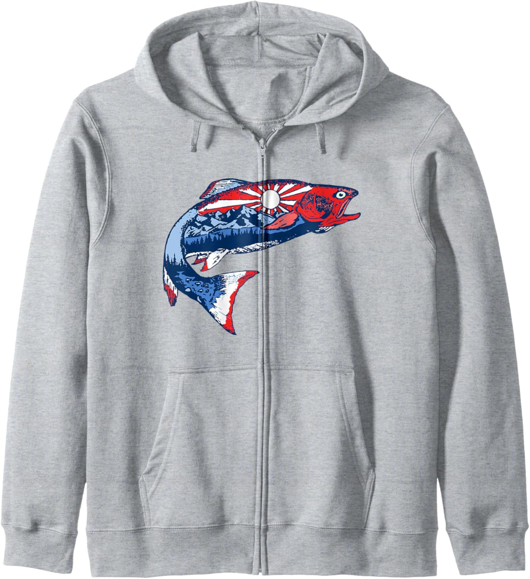 Trout Outdoor Illustration Series - Red White & Blue USA Kapuzenjacke