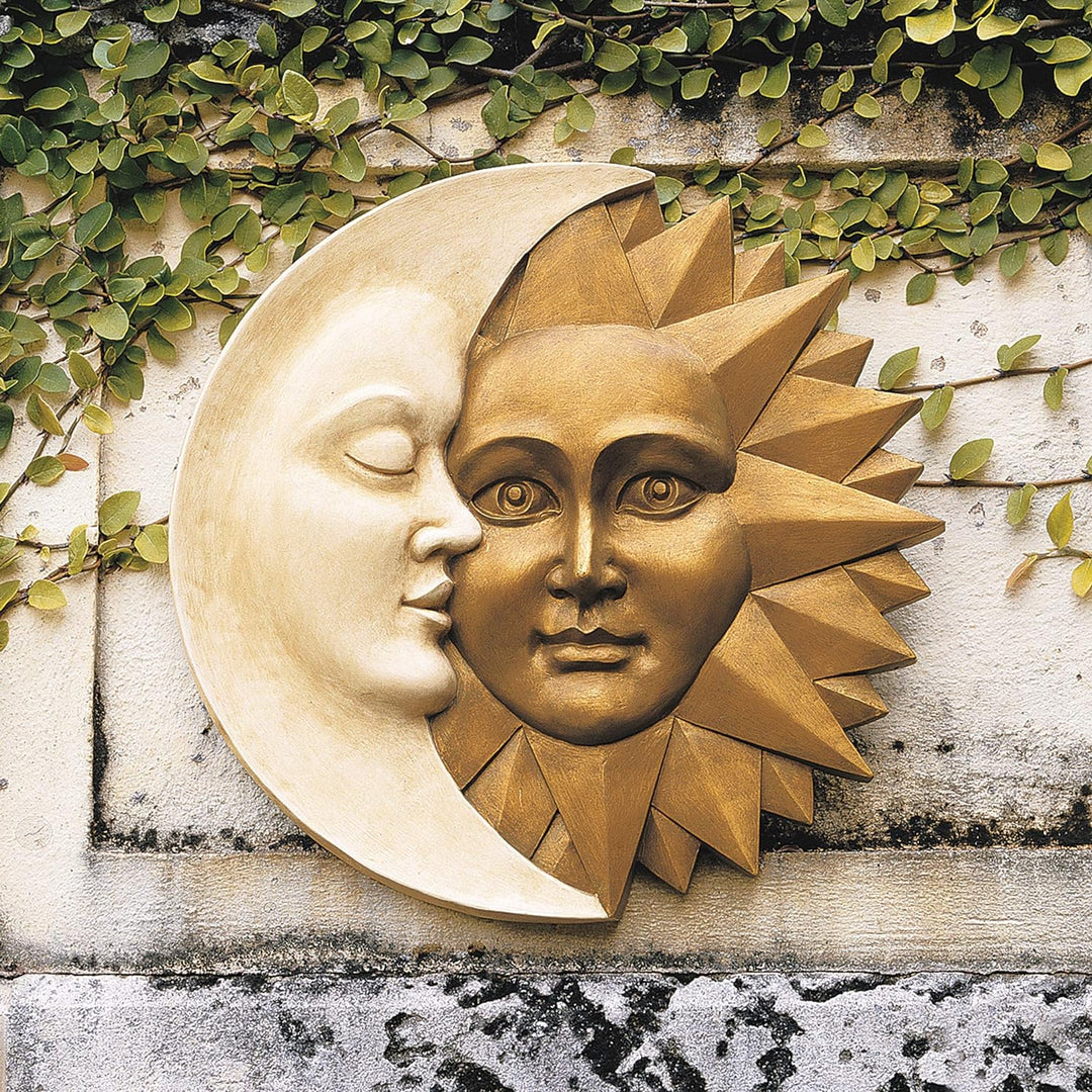 Design Toscano Wandskulptur, Himmlische Harmonie - Blattmaske, Masse: 5 x 39,5 x 39,5 cm Garten, Gar