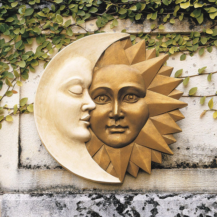 Design Toscano Wandskulptur, Himmlische Harmonie - Blattmaske, Masse: 5 x 39,5 x 39,5 cm Garten, Gar