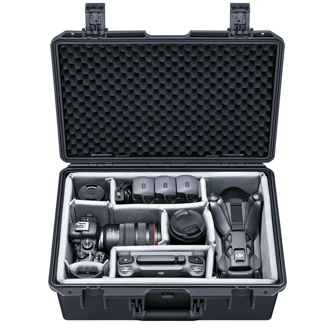 Lykus PVC2 Wasserdicht Koffer Tasche Case mit Gepolsterten Trennwänden für Kameras, Objektive, Klein