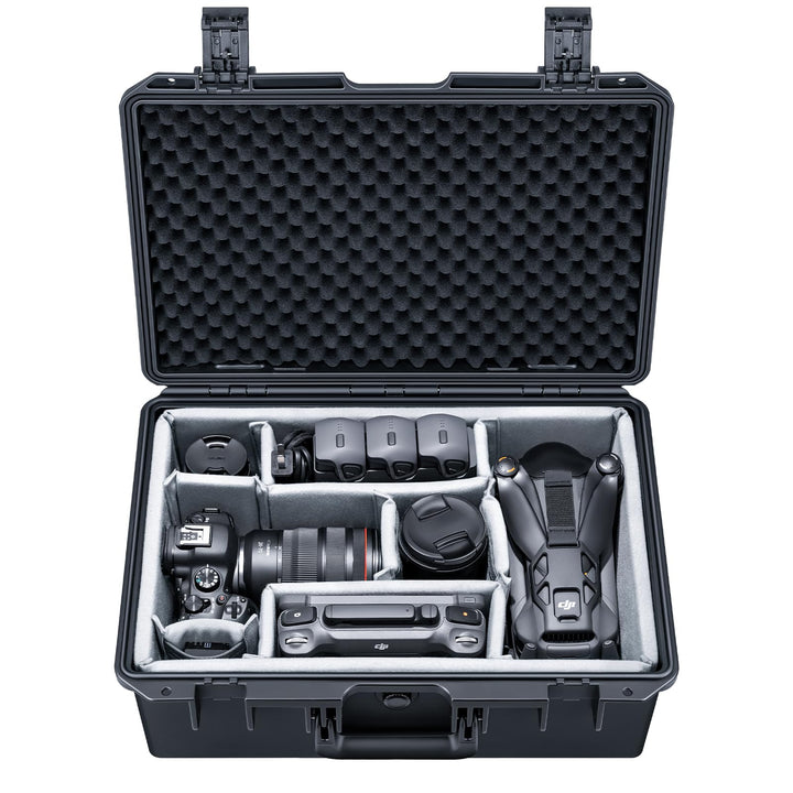 Lykus PVC2 Wasserdicht Koffer Tasche Case mit Gepolsterten Trennwänden für Kameras, Objektive, Klein