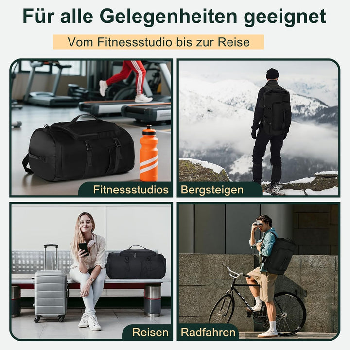 Sporttasche Herren, 30L Damen Sporttasche Rucksack, Klein Sportrucksack mit Schuhfach und Nassfach,