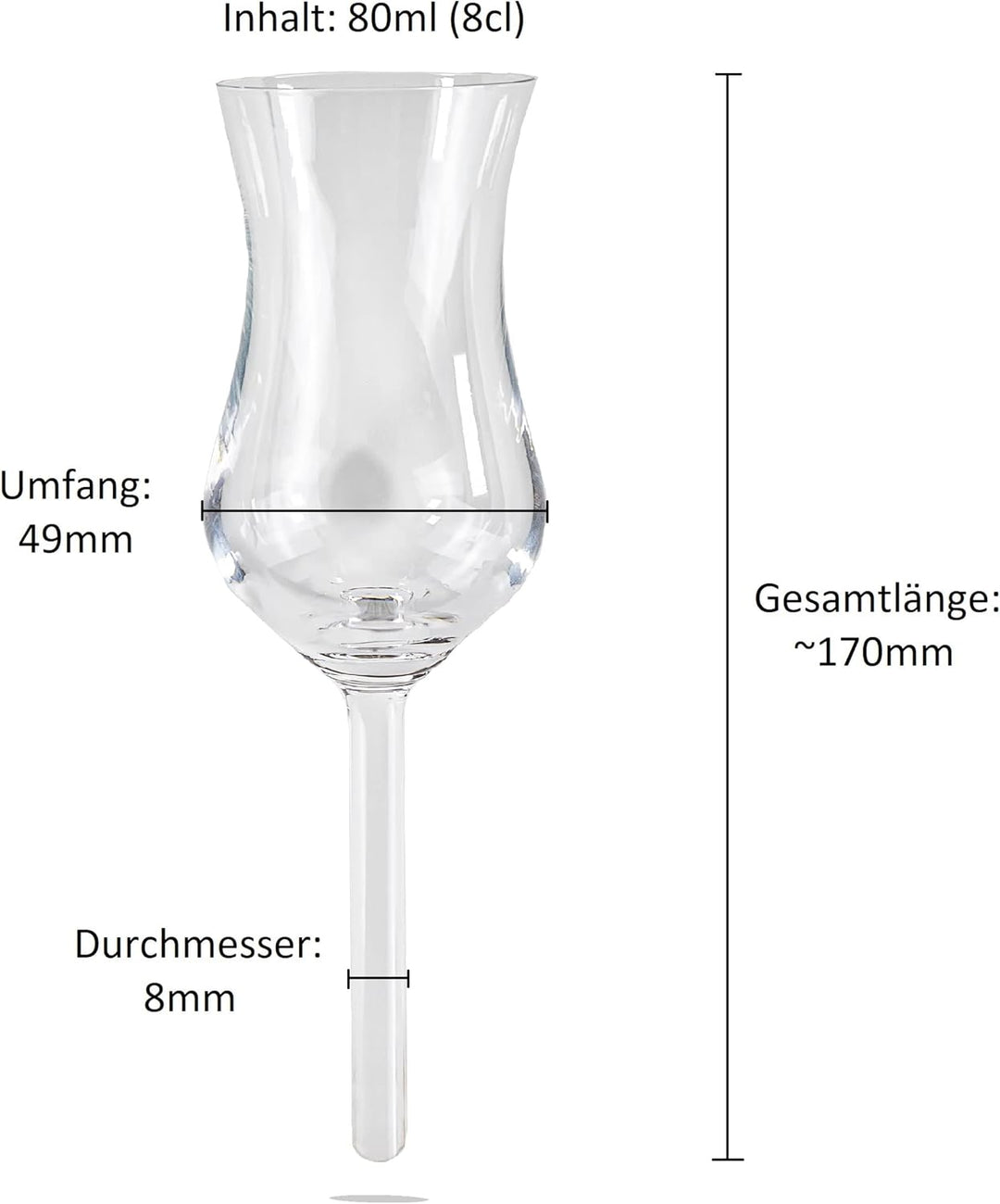 Deggelbam Grappaglas ohne Fuss, 6x Gläser