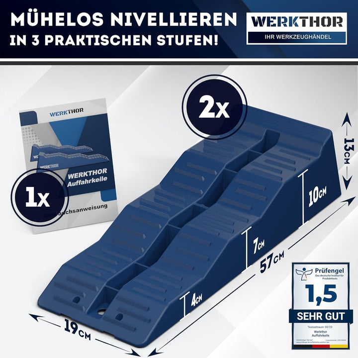 WERKTHOR Auffahrkeile für Wohnmobil - [2er Set] Hochbelastbare Auffahrkeile für maximalen Halt [, BI