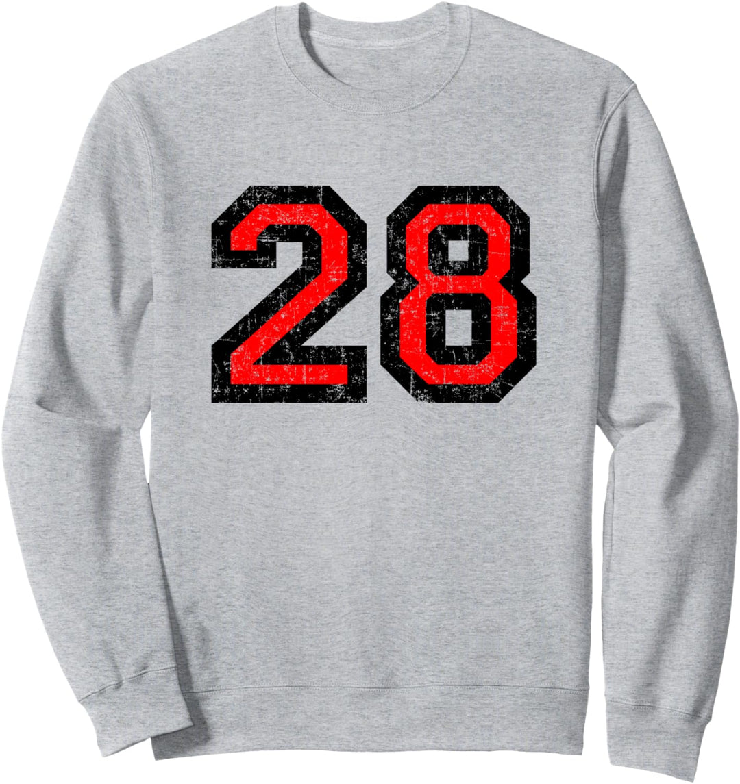 Nummer 28 (Vintage Schwarz/Rot) Sweatshirt