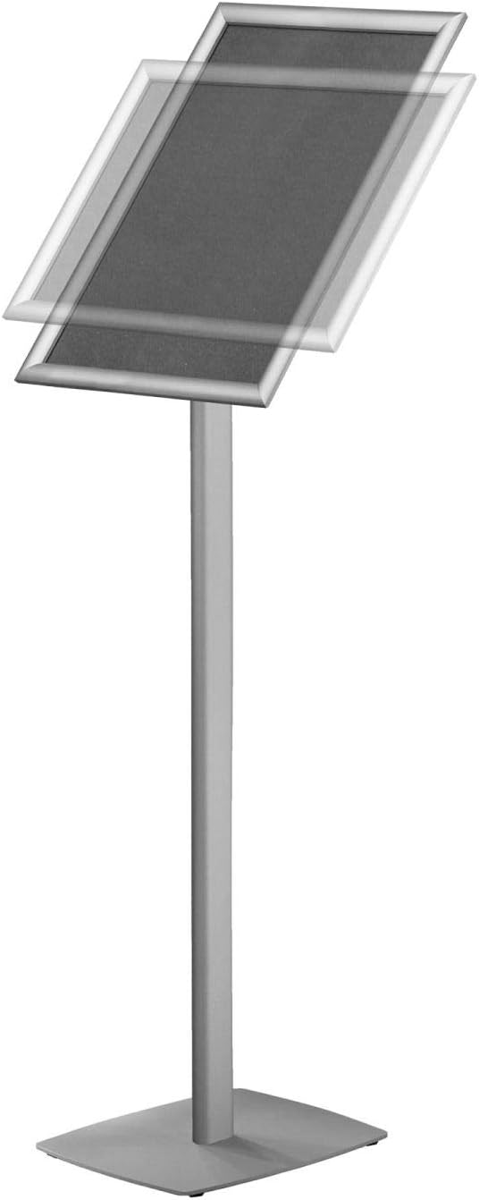 EUROPEL Infoständer mit A3 Klapprahmen - Drehbar im Hoch- oder Querformat - Ständer für Austauschbar