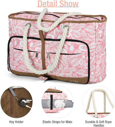 Lekespring Strandtasche Damen Gross mit Reissverschluss, Vielseitiger Damen Shopper Badetasche Sauna