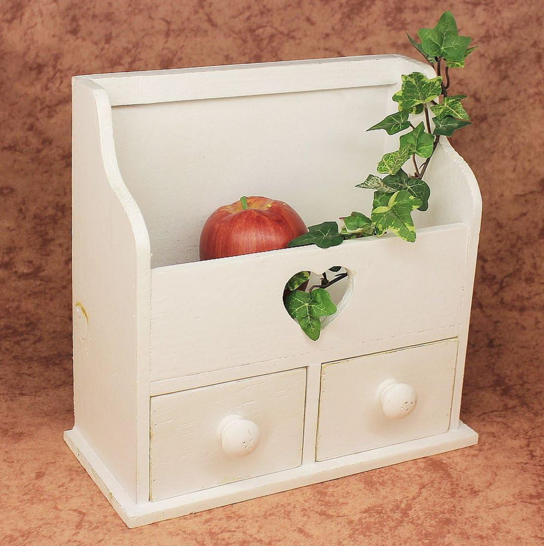 Minikommode Kommode mit 2 Schubladen 12236 Regal 28 cm Schmuckkasten Shabby Regal