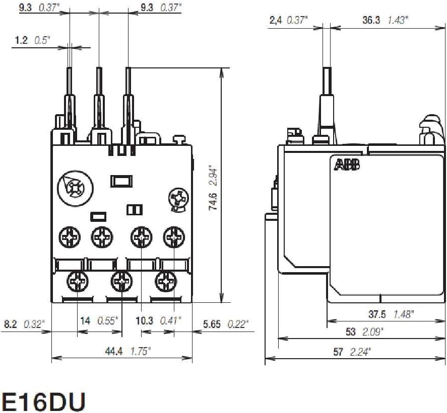Elektronisches Überlastrelais ABB E16DU - 1,0