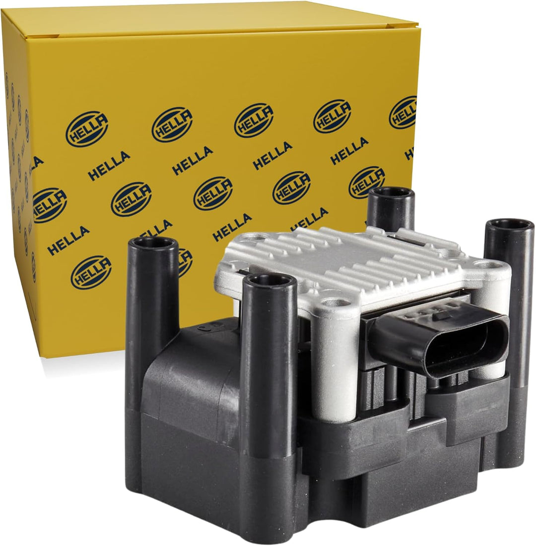 HELLA 5DA 358 000-171 Zündspule - 12V - 4-polig - Blockzündspule - geschraubt