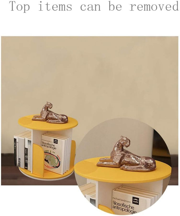 xuejuanshop Büro Bücherregal Desktop rotierende Bücherregal Bürospeicherregal Organizer Bürobedarf M