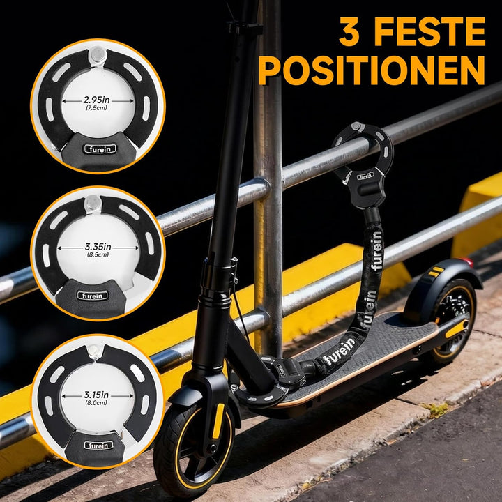 E Scooter Schloss,Handschellenschloss Diebstahlsicher,E Roller Schloss Hohe Sicherheit,Fahrradschlos