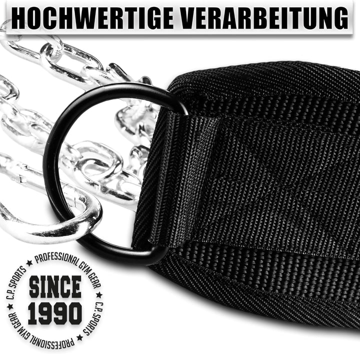 C.P.Sports Dip-Gürtel Standard | Dipgürtel – Dip Belt bis 250kg für Klimmzüge, Squats, Fitness, Kraf