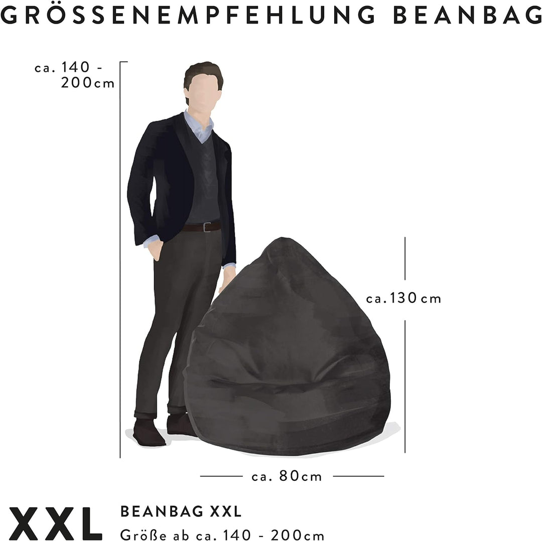 SITTING POINT only by MAGMA Sitzsack ALFA Velours schwarz XXL ca. 300L