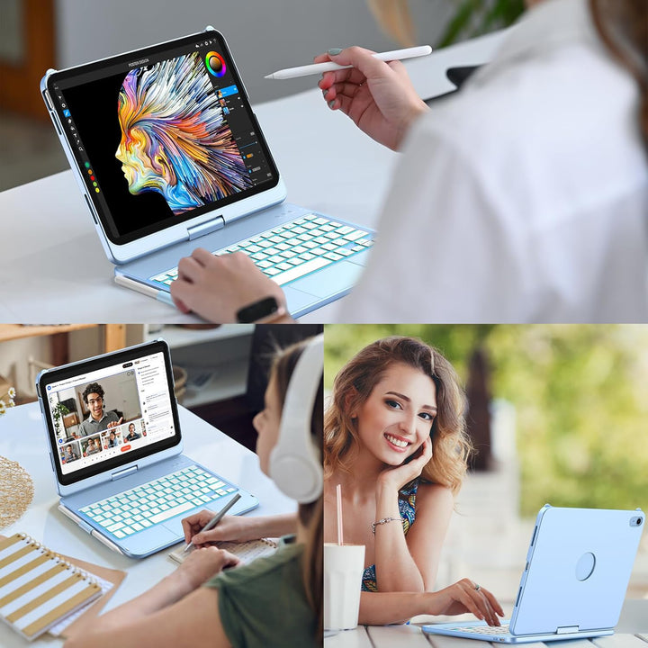 aMZCaSE für iPad 10. Generation 2022/A16 11.Generation 2025 (10,9/11 Zoll) Hülle mit Tastaturhülle,T