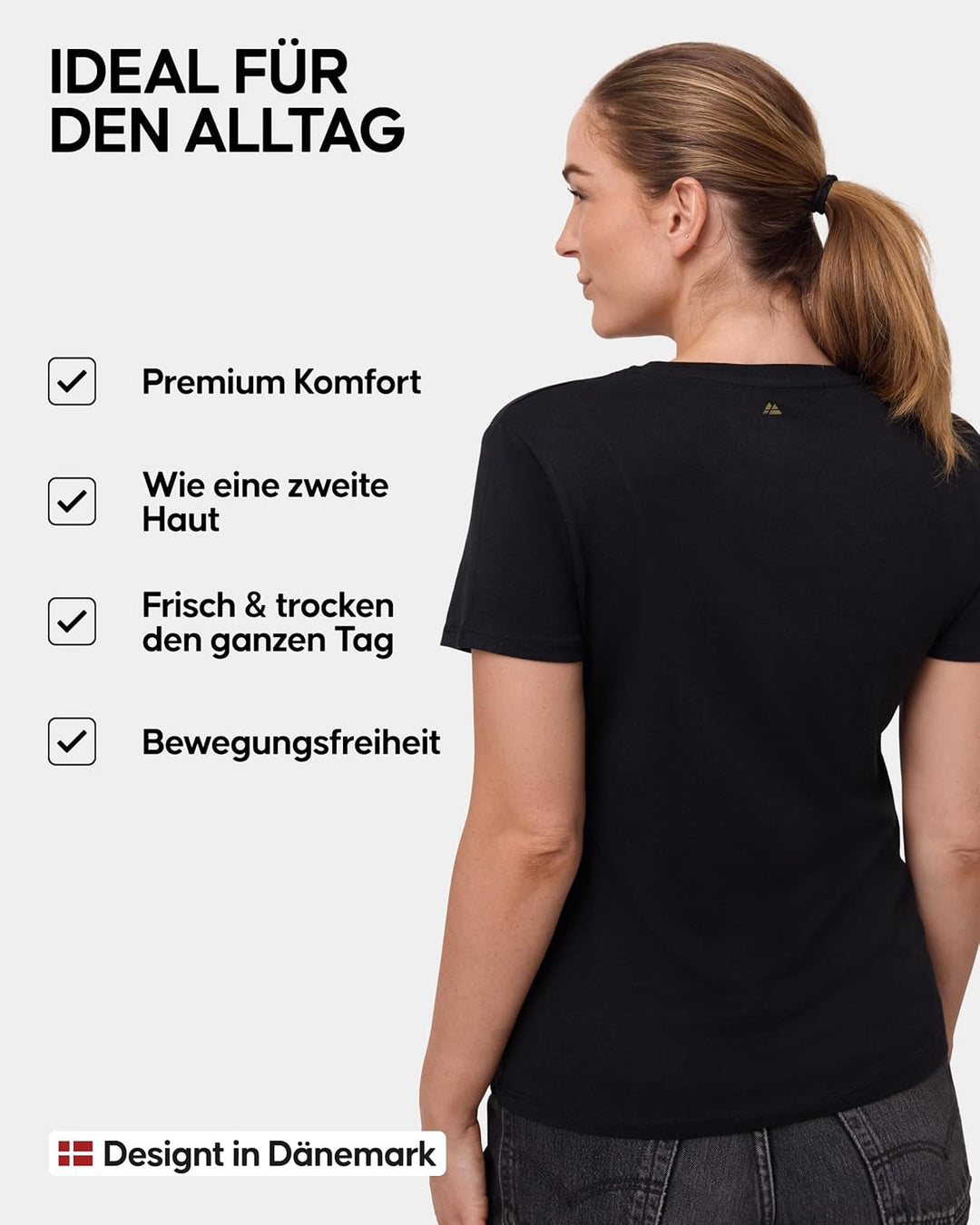 DANISH ENDURANCE Kurzarm T-Shirt aus Modal & Bio-Baumwolle, Rundhals- oder V-Ausschnitt, Atmungsakti