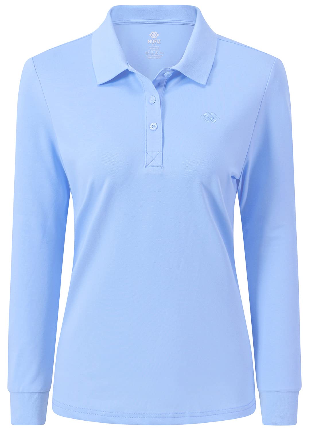 AjezMax Damen Poloshirt Baumwolle Golf Wintershirt Langarm Oberteile Sports Training Polo mit Kragen