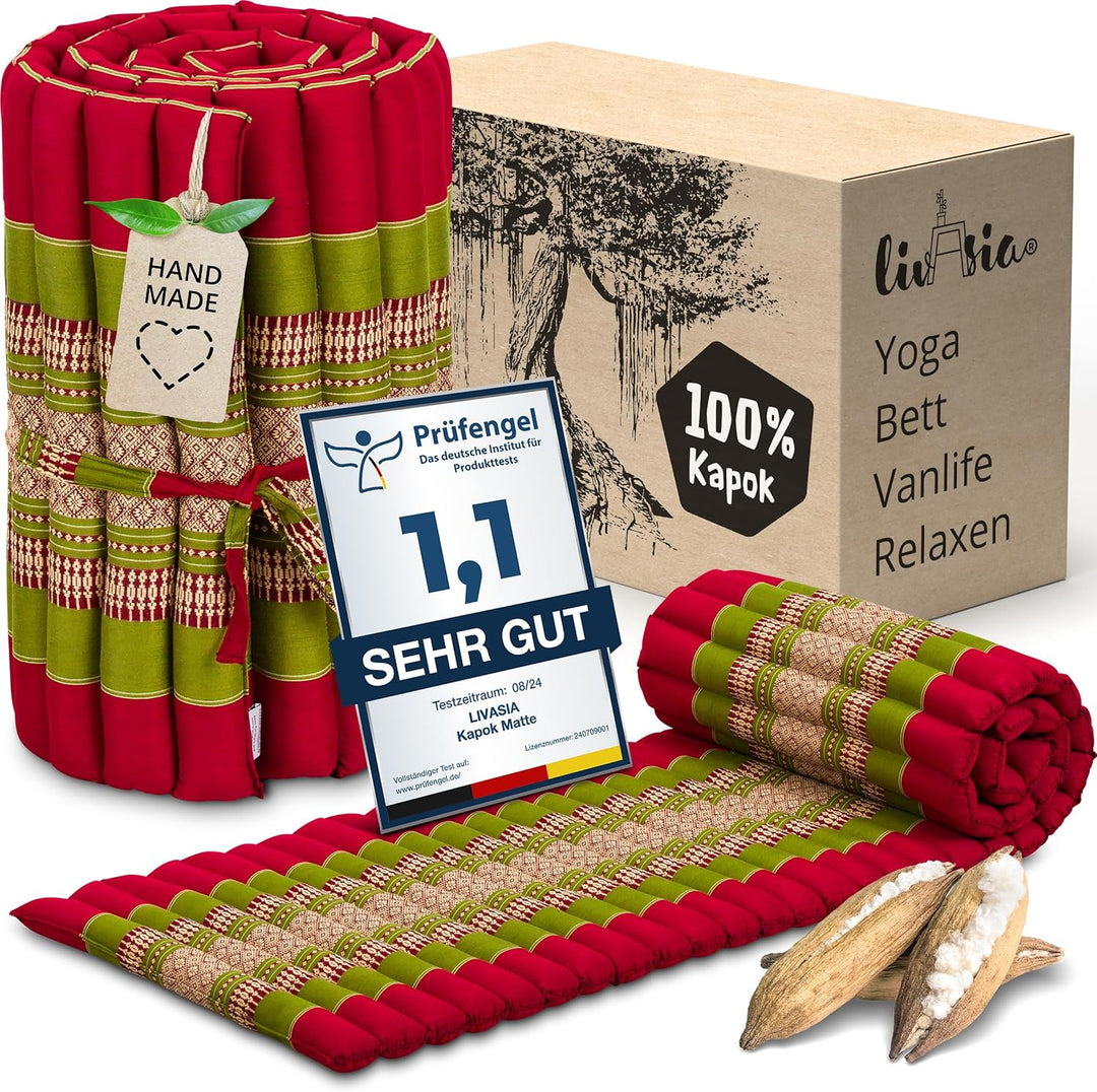 livasia Rollmatte Rollmatratze L-200x110x4,5cm, Gästebett Gästematratze 1 Person, Reisebett Kofferra