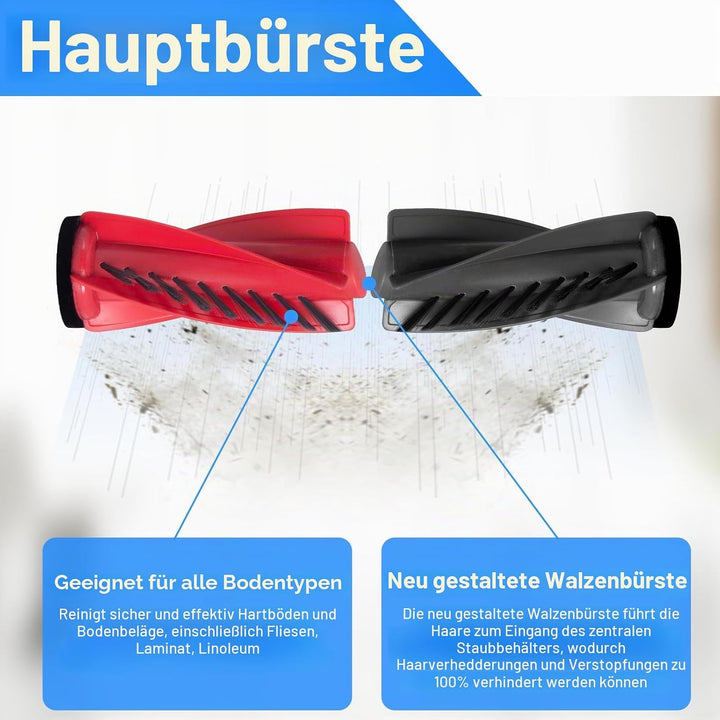Zubehör Set Ersatz für Roborock Saros 10 Roboter Staubsauger, 1 Rollenbürste, 4 Hepa Filter, 4 Wisch