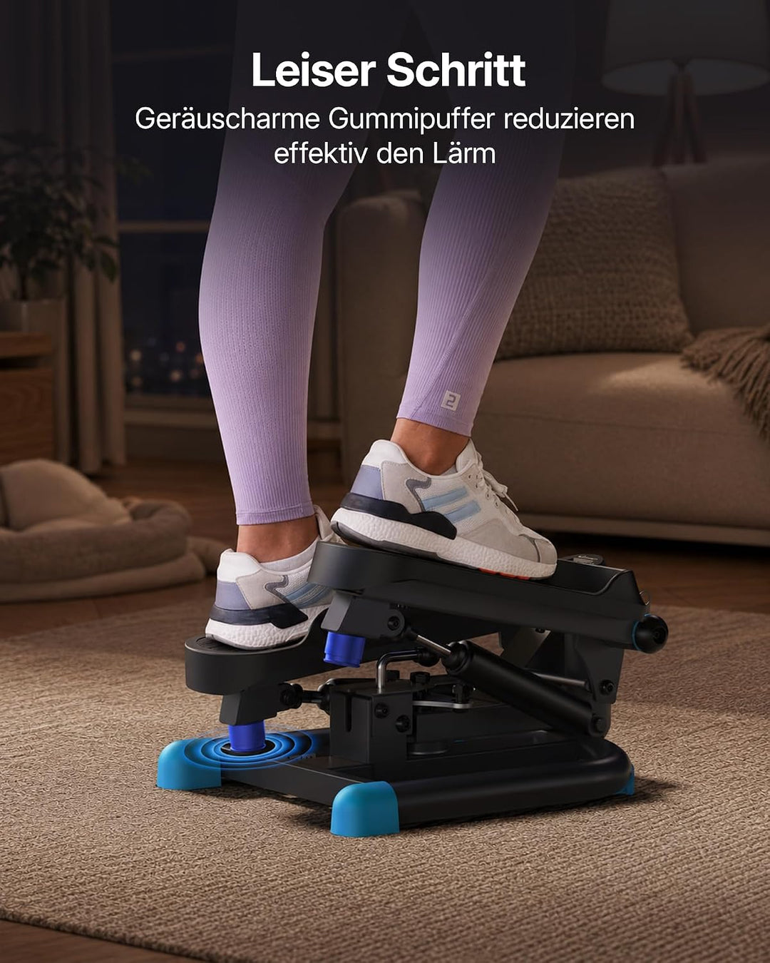 MERACH Mini Stepper für Zuhause, Swing Stepper mit 150 kg Belastung und Widerstandsbändern, Twist St