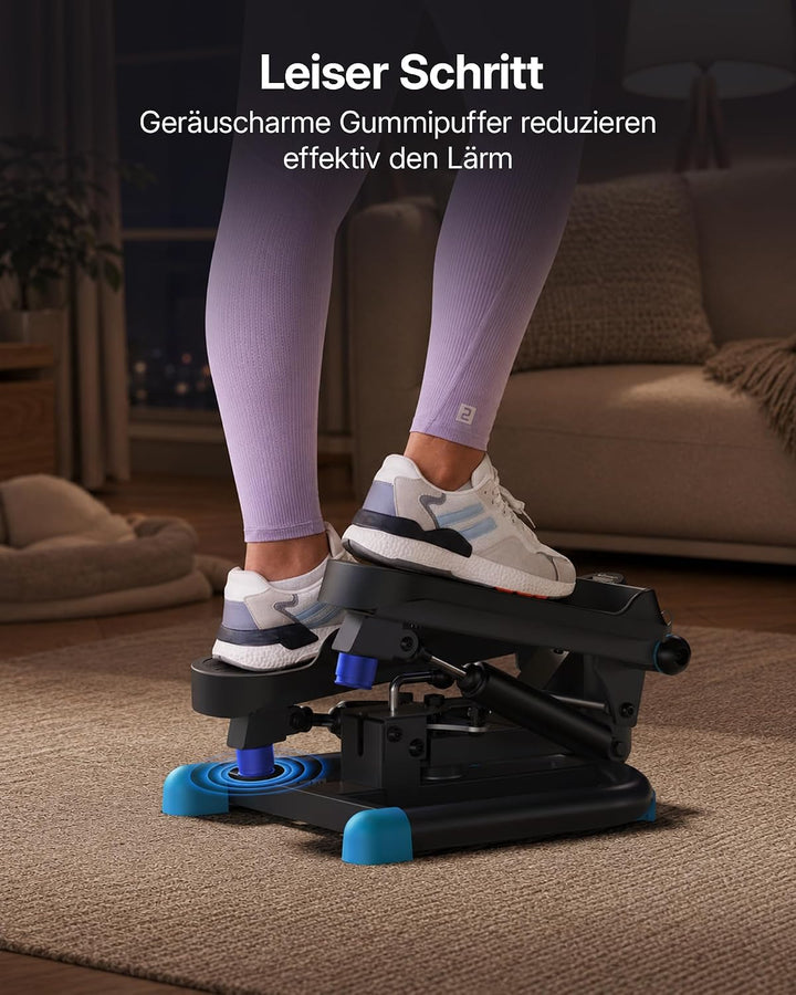 MERACH Mini Stepper für Zuhause, Swing Stepper mit 150 kg Belastung und Widerstandsbändern, Twist St