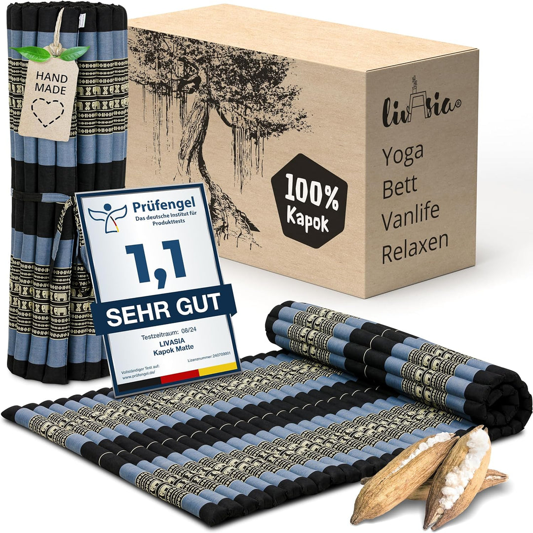 livasia Rollmatte Rollmatratze L-200x110x4,5cm, Gästebett Gästematratze 1 Person, Reisebett Kofferra