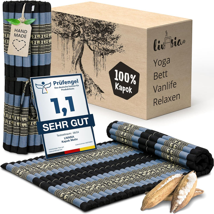 livasia Rollmatte Rollmatratze L-200x110x4,5cm, Gästebett Gästematratze 1 Person, Reisebett Kofferra