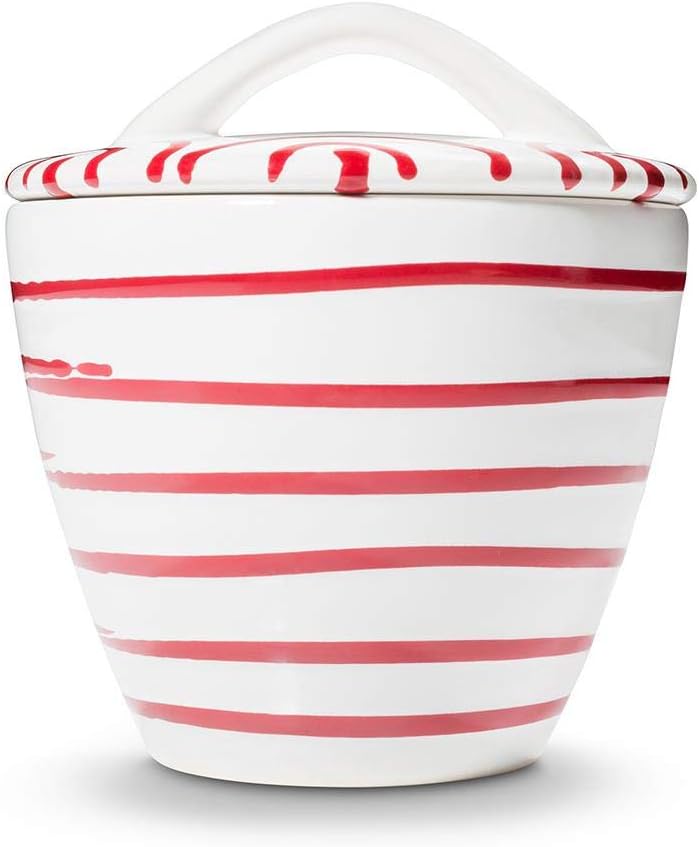 GMUNDNER KERAMIK Zuckerdose Gourmet Durchmesser : 9 cm Rotgeflammt Geschirr, handgemacht in Österrei