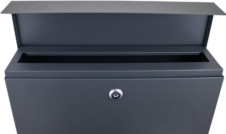 BITUXX® Wandbriefkasten 17373 Briefkasten Postkasten Mailbox Letterbox mit Zeitungsfach Dunkelgrau