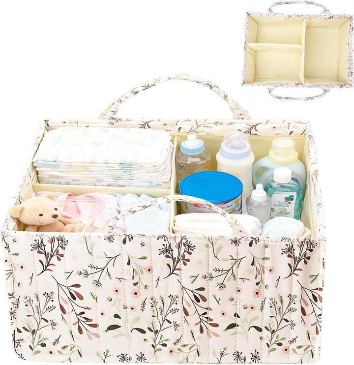 Baby Windel Caddy für Windelstation, Floral Baby Windel Caddy Organisator, Tragbare Halter Tote Tasc