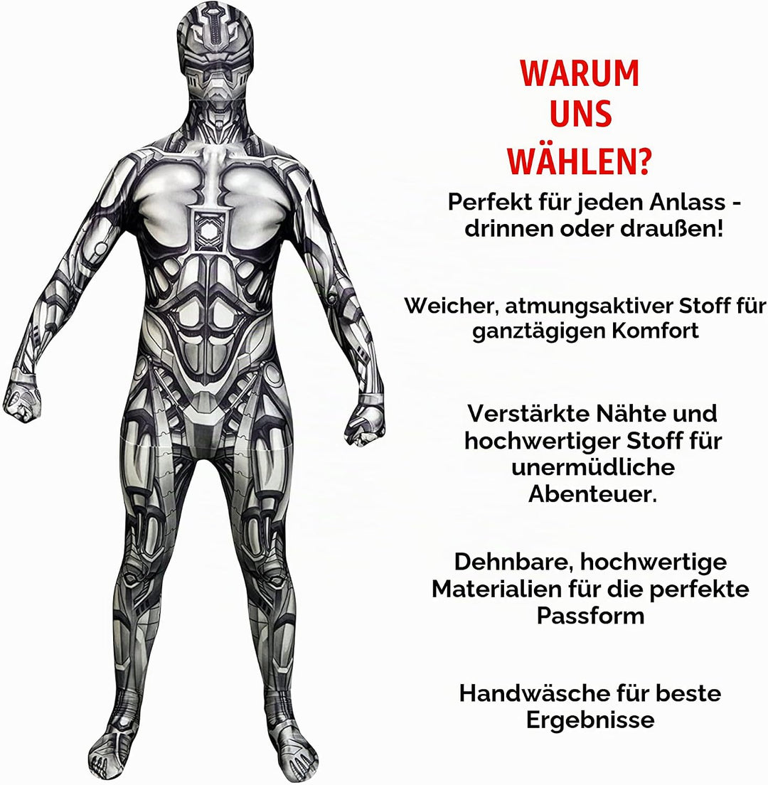 Morphsuits Roboter Kostüm für Erwachsene, Monster Verkleidung, Halloween und Karneval - L L Roboter,
