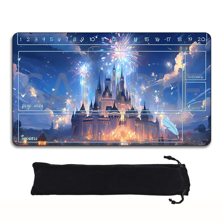 Lorcana Playmats Kompatibel TCG 61 x 35,6 cm Gaming-Matte, rutschfester Gummi mit Zonen, Spielmatte