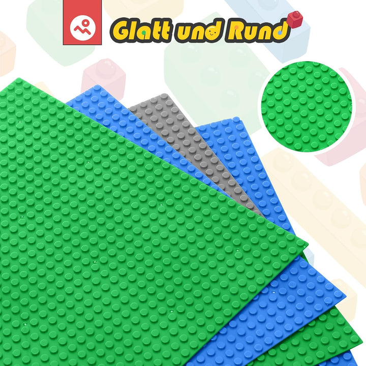 HUIZDQ 8 Stück Klassische Grundplatten für Bauklötze, 100% kompatibel mit Allen grossen Marken, mit