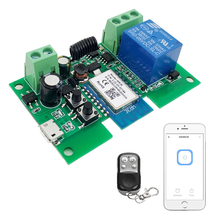 Newgoal WiFi Inching/Selbstsperrendes Relaismodul WiFi Momentary Switch mit 433 MHz RF Fernbedienung