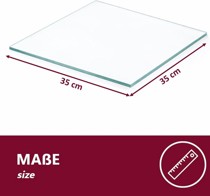 Euro Tische Glas Eckregal 35 x 35 cm, Wandregal für Badezimmer, Duschregal Bad, Glas Badregal mit 6m