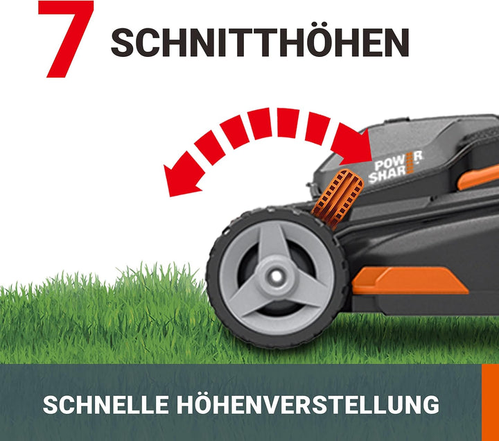 WORX WG743E Akku-Rasenmäher 40V & WG163E.9 Akku Rasentrimmer 20V – Kantenschneider Rasen – 2-in-1 Fu