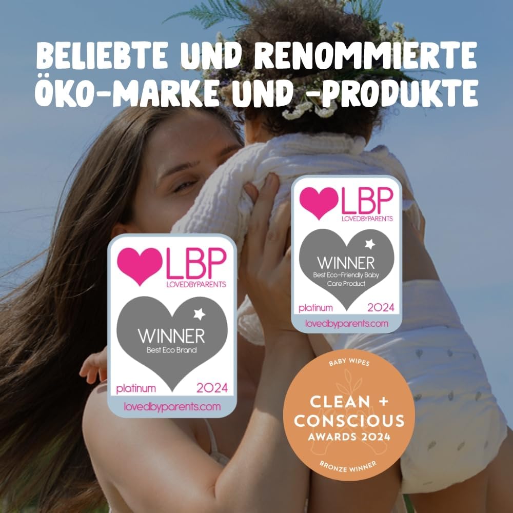 Eco by Naty Parfümfreies feuchtes Toilettenpapier – 100% Wasser kompostierbare und pflanzliche Tüche